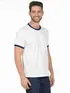 Camiseta lisa punho de outra cor