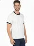 Camiseta lisa punho de outra cor