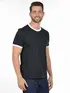 Camiseta lisa punho de outra cor