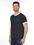 Camiseta lisa punho de outra cor