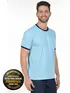 Camiseta lisa punho de outra cor
