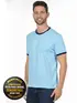 Camiseta lisa punho de outra cor