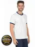 Camiseta lisa punho de outra cor