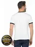 Camiseta lisa punho de outra cor