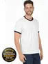 Camiseta lisa punho de outra cor