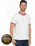 Camiseta lisa punho de outra cor