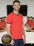 Camiseta lisa punho de outra cor