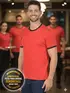 Camiseta lisa punho de outra cor