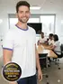 Camiseta lisa punho de outra cor