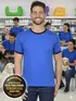 Camiseta lisa punho de outra cor