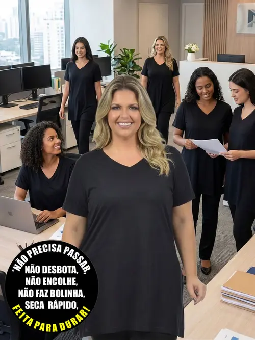 Blusa longa v nova plus size