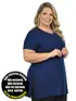 Blusa longa v nova plus size