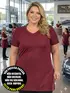 Blusa longa v nova plus size