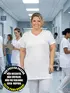 Blusa longa v nova plus size