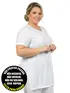 Blusa longa v nova plus size
