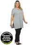 Blusa longa v nova plus size