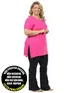 Blusa longa v nova plus size