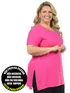 Blusa longa v nova plus size