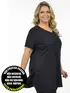 Blusa longa v nova plus size