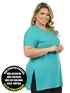 Blusa longa v nova plus size
