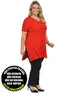 Blusa longa v nova plus size