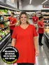 Blusa longa v nova plus size