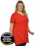 Blusa longa v nova plus size