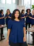 Blusa V Longa Plus Size Fenomenal (Sem Elasticidade)