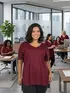 Blusa V Longa Plus Size Fenomenal (Sem Elasticidade)