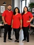 Blusa V Longa Plus Size Fenomenal (Sem Elasticidade)