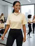 Camiseta feminina oversized lisa premium