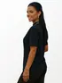 Camiseta feminina oversized lisa premium