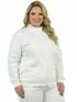 Jaqueta moletom flanelado plus size feminino fenomenal