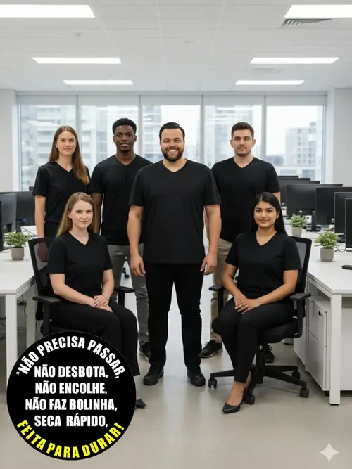 Camiseta masculina plus size decote v malha fria(sem elasticidade)