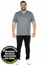 Camiseta masculina plus size decote v malha fria(sem elasticidade)