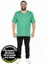 Camiseta masculina plus size decote v malha fria(sem elasticidade)
