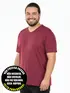 Camiseta masculina plus size decote v malha fria(sem elasticidade)
