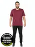 Camiseta masculina plus size decote v malha fria(sem elasticidade)