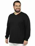 Camiseta Decote V Manga Longa Plus Size Fenomenal