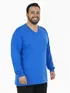 Camiseta Decote V Manga Longa Plus Size Fenomenal