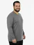 Camiseta Decote V Manga Longa Plus Size Fenomenal