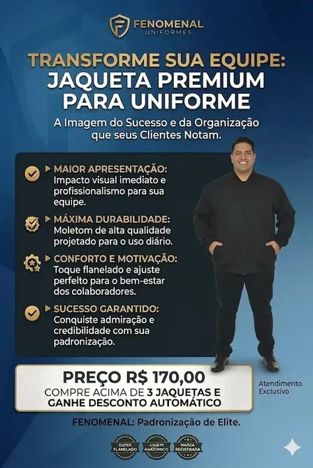 Jaqueta moletom flanelado básica plus size masculina fenomenal