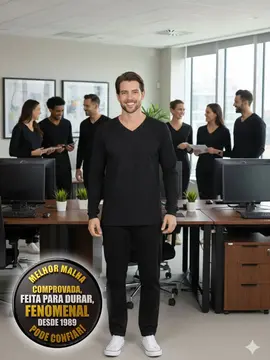 Camiseta Decote V Manga Longa Fenomenal