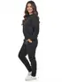 Conjunto moletom flanelado blusão básico e calça punho feminino