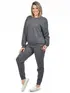 Conjunto moletom flanelado blusão básico e calça punho feminino