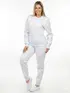 Conjunto moletom flanelado blusão básico e calça punho feminino