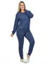 Conjunto moletom flanelado blusão básico e calça punho feminino