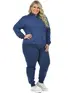 Conjunto Moletom Flanelado Plus Size Jaqueta e Calça Punho Feminino