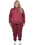 Conjunto Moletom Flanelado Plus Size Jaqueta e Calça Punho Feminino