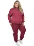 Conjunto Moletom Flanelado Plus Size Jaqueta e Calça Punho Feminino